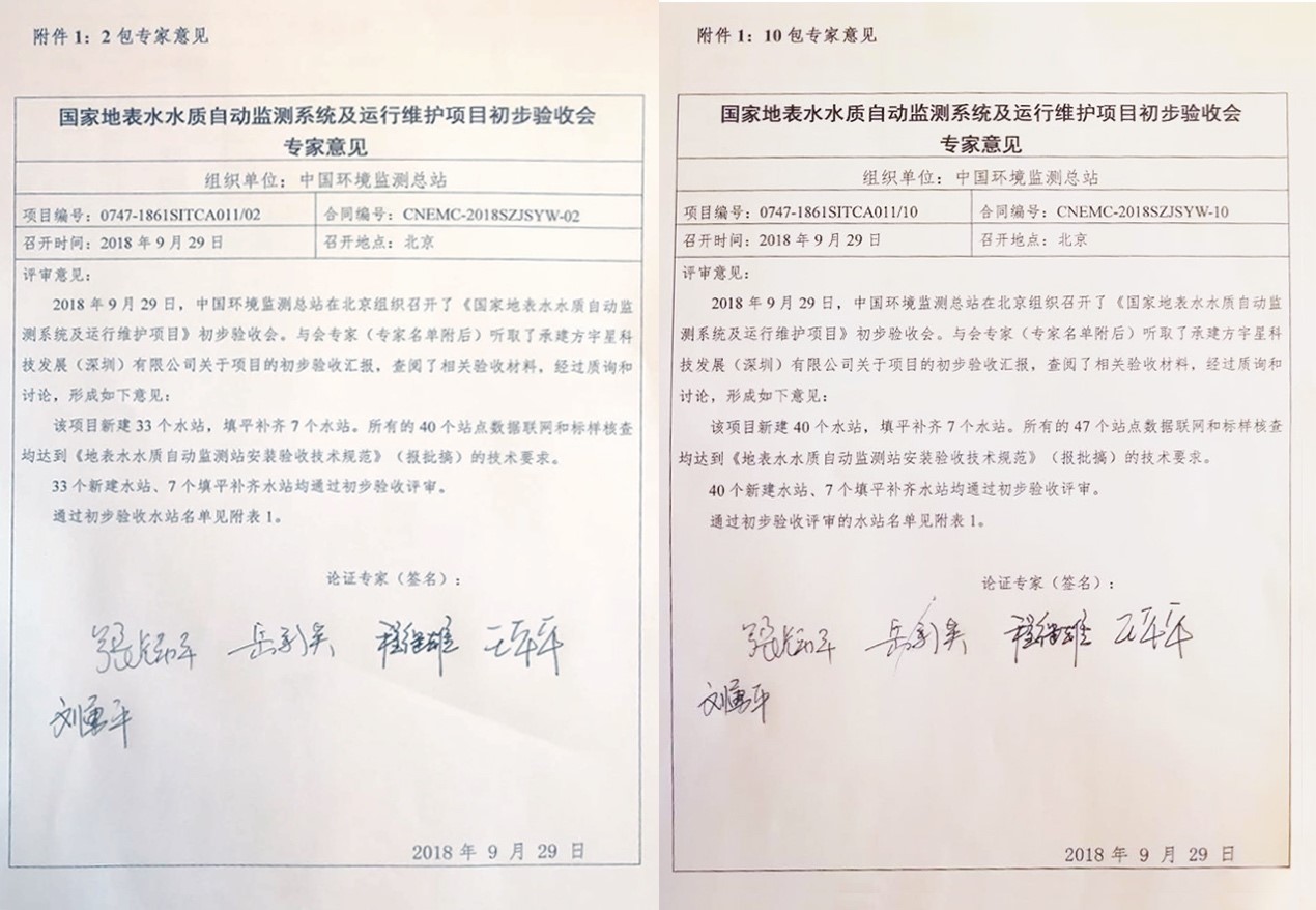 “高标准、严要求”—壹号娱乐全资子公司宇星科技顺利通过国家水站项目初验