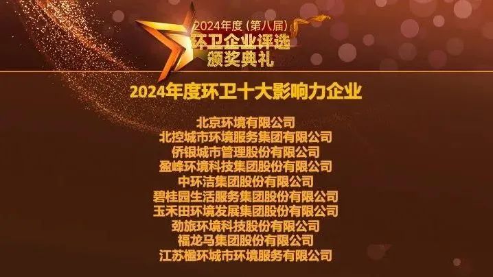 连续五年登榜丨壹号娱乐荣膺“2024年度环卫十大影响力企业”